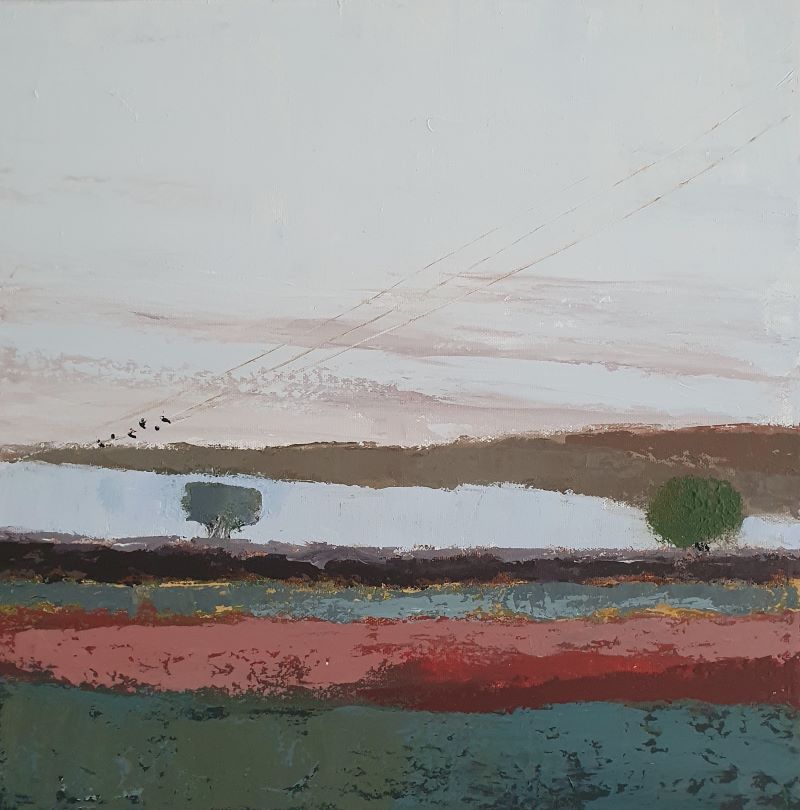 Champs de Clapiers, 2024. Acrylique sur toile. 40 x 40 cm
