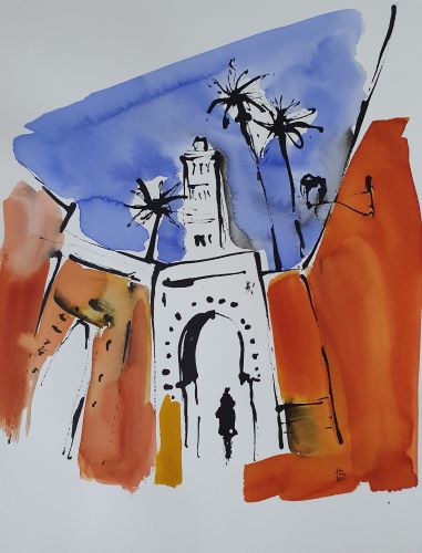 Marrakech. Encre 2024, 30 x 40 cm
