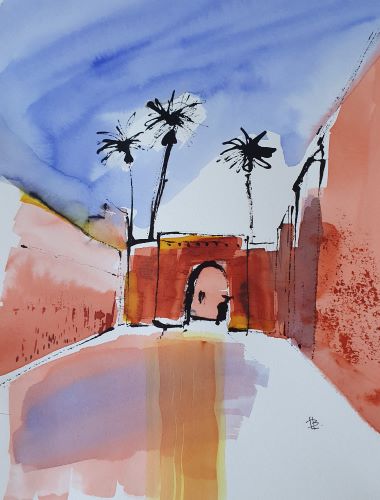 Marrakech. Encre 2024, 30 x 40 cm