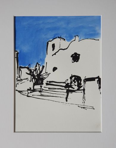 Puerto de la Selva, 2023. Encre et aquarelle 30 x 40 cm