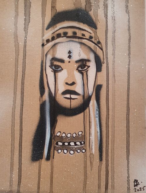 Pochoir sur carton, 20 x 30 cm, 2025