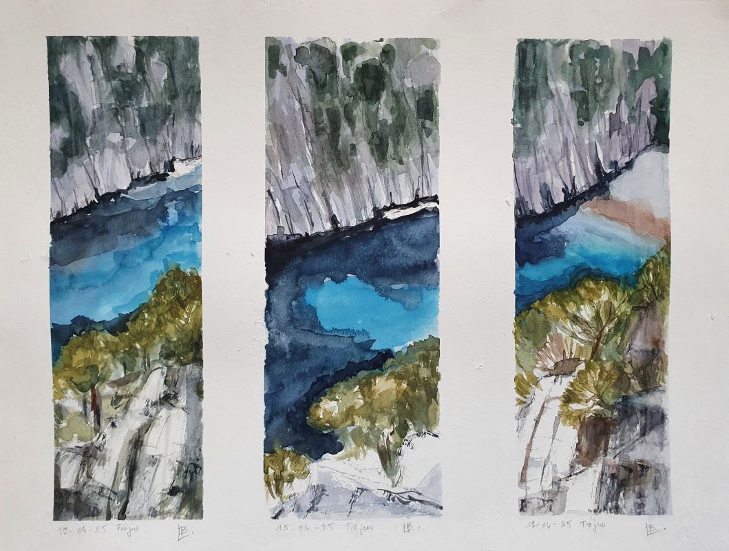Calanques Fréjus, 2025. Aquarelle A3