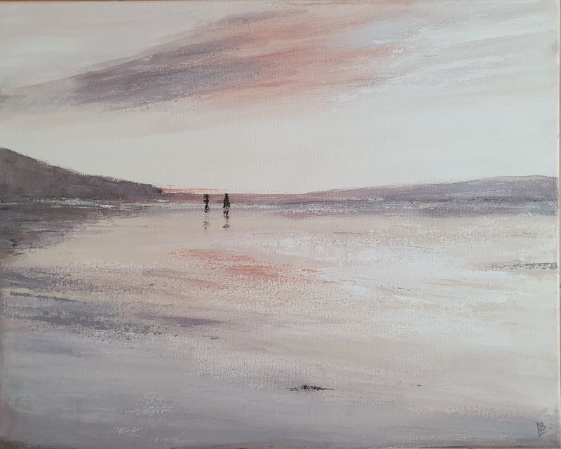 Marine rose, 2025. Acrylique sur toile, 40 x 50 cm
