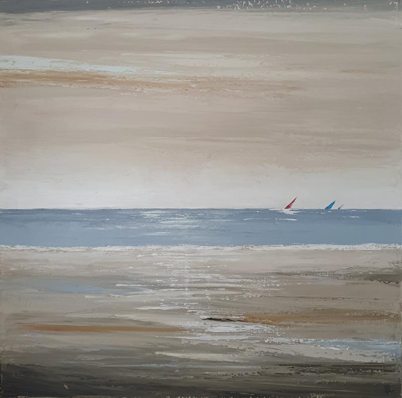 Marine sombre, 2025. Acrylique sur toile, 60 x 60 cm