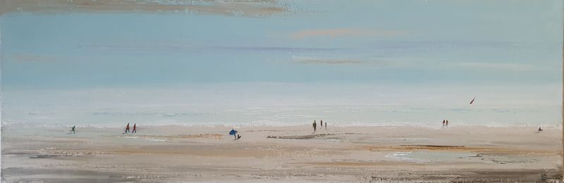 La plage, 2025. Acrylique sur toile. Format panoramique 30 x 90 cm