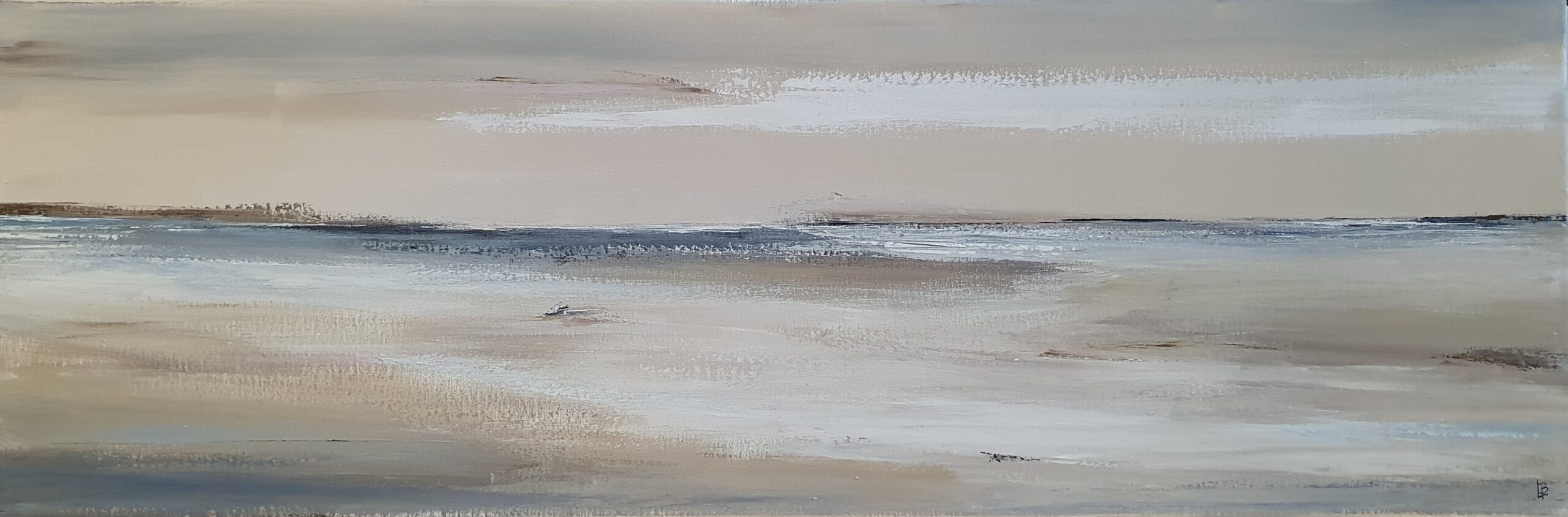 Rivage, janvier 2026. Acrylique sur toile 30 x 90 cm
