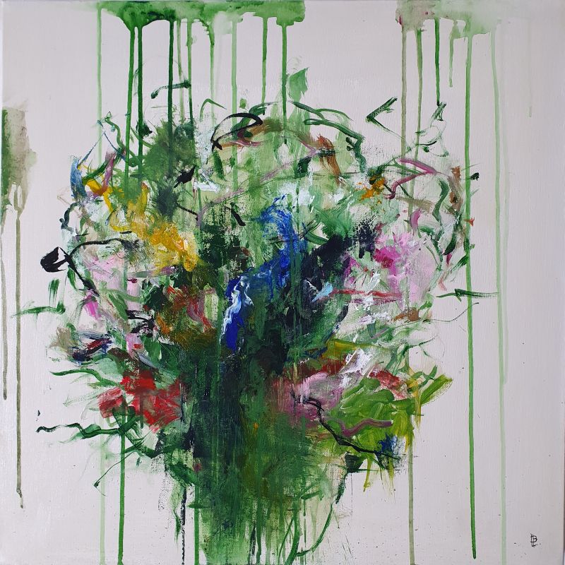 Bouquet, mars 2026. Acrylique sur toile 60 x 60 cm