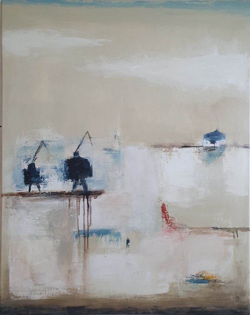 Le port, mars 2026. Acrylique sur toile 73 x 92 cm