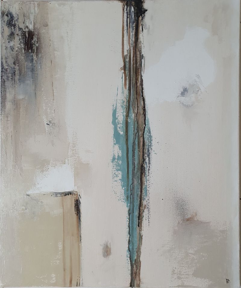 La chute, mai 2026. Acrylique sur toile, 55 x 65 cm