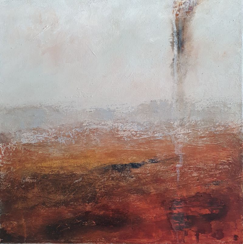 Chaleur intense, juin 2026. Acrylique sur toile, 40 x 40 cm