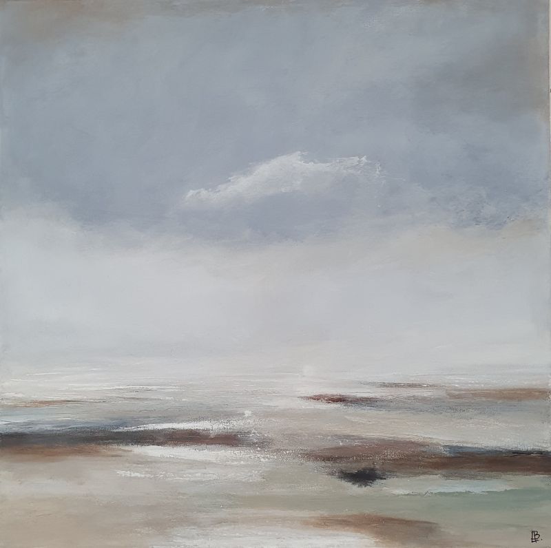 Rivage océanique, août 2026. Acrylique sur toile, 50 x 50 cm
